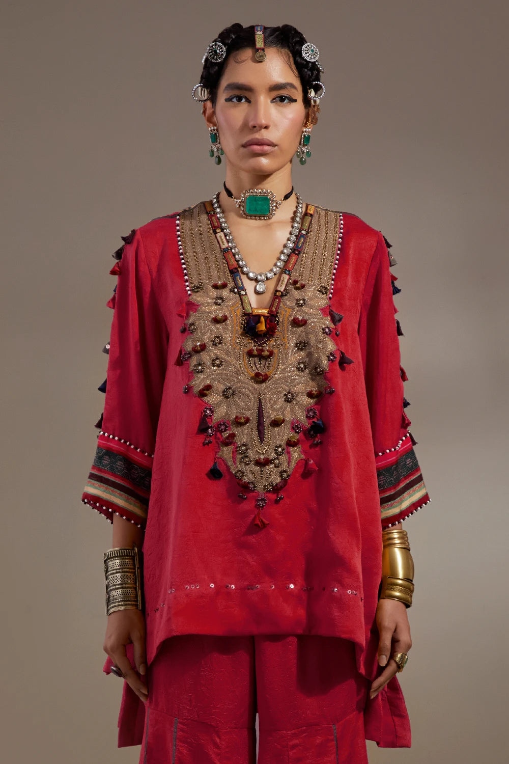 Sindoor Anka Mitra Short Kurta Festive Set