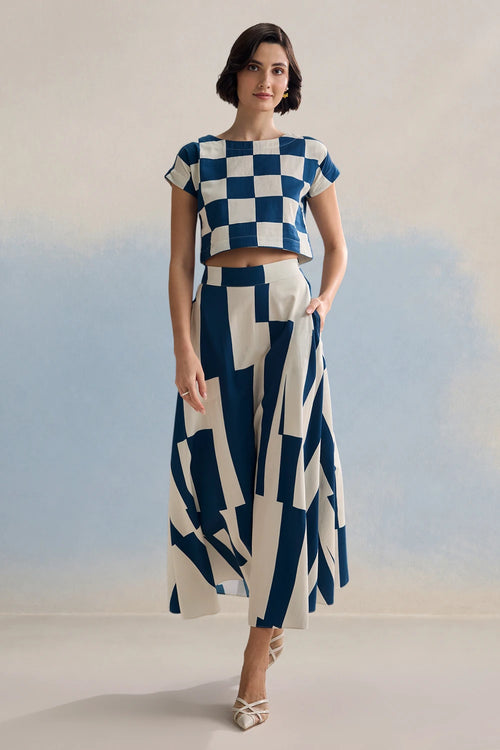 Riviera Navy Skirt Set