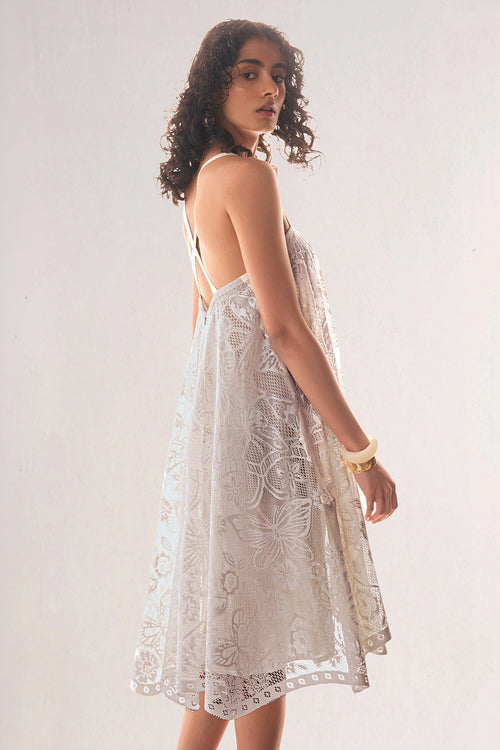 Scalloped Lace Mini Dress