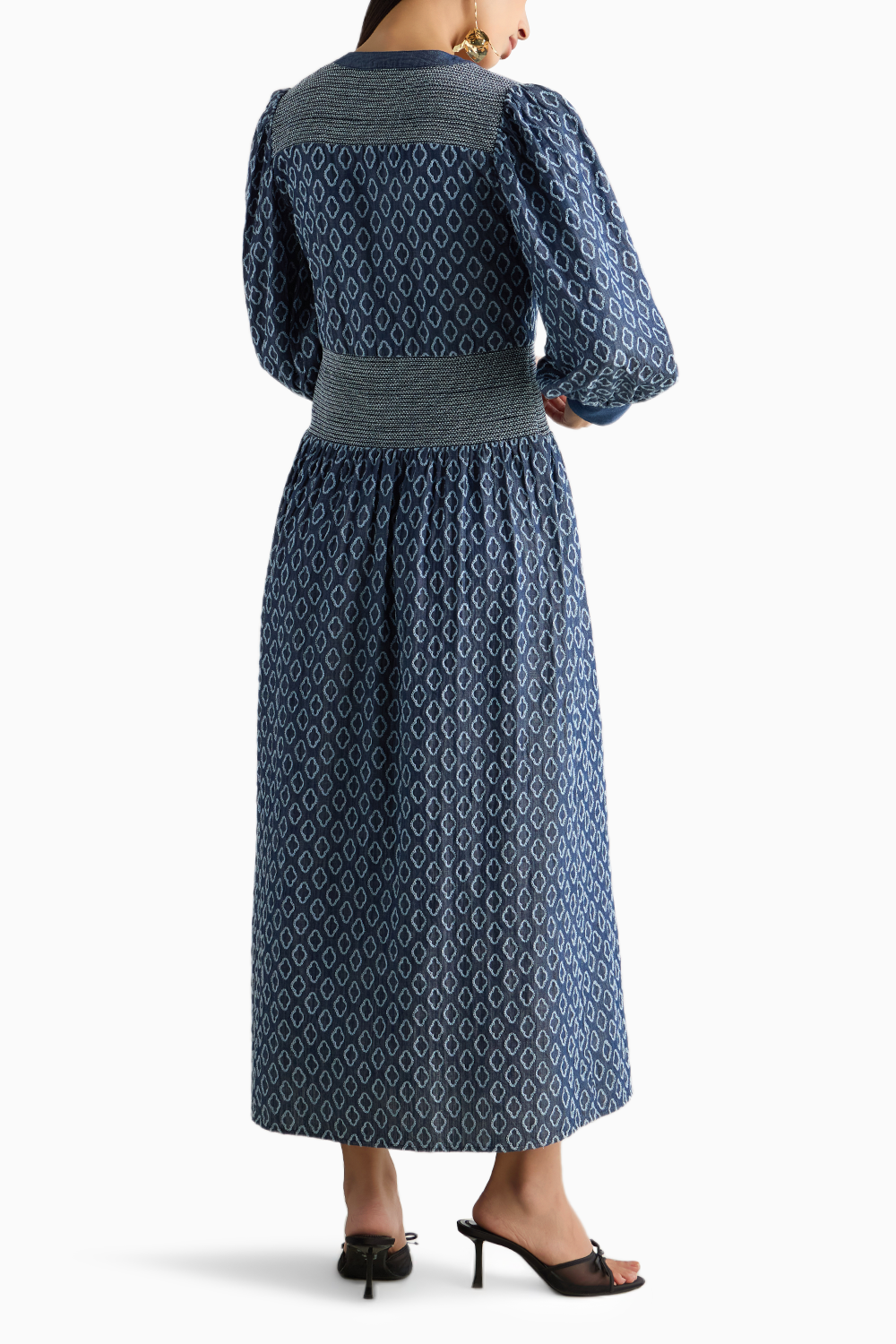 Blue Schiffli Denim Dress