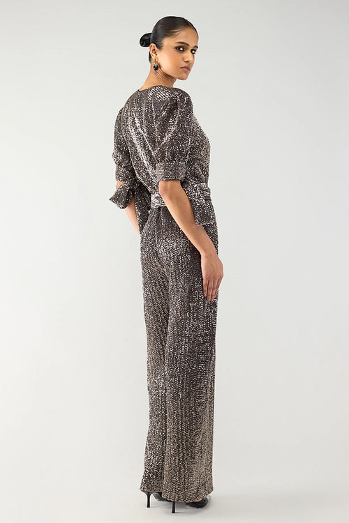 Gunmetal Wrap Jumpsuit