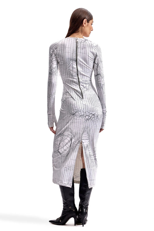 Entangled Mesh Midi Dress