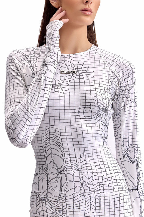 Entangled Mesh Midi Dress