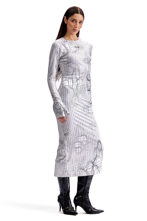 Entangled Mesh Midi Dress