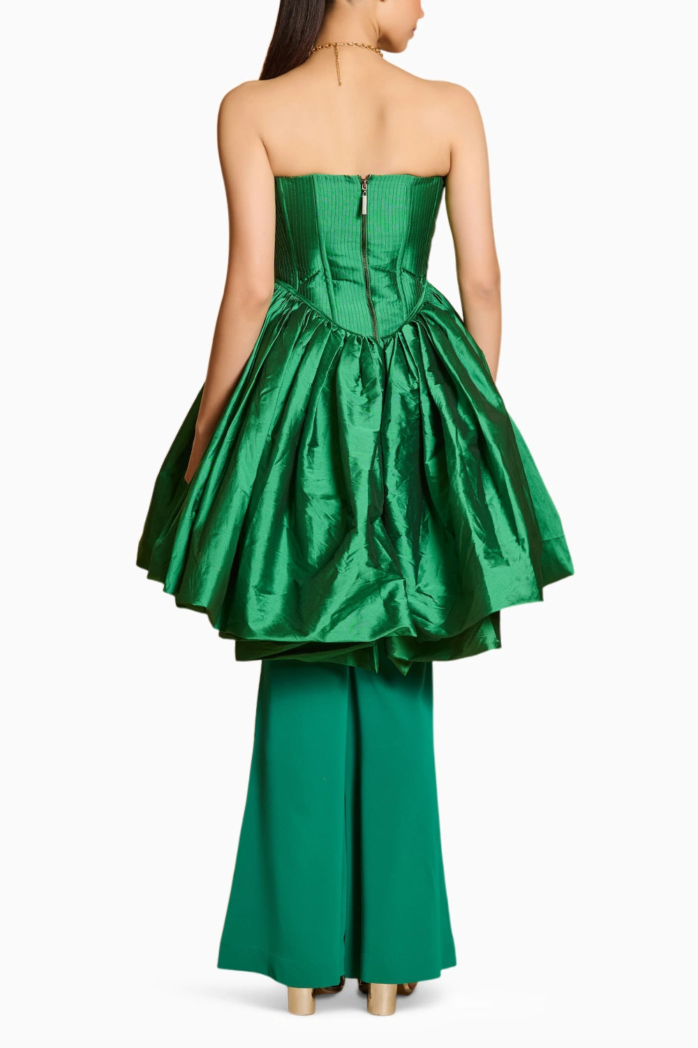 Spectrum Green Bauble Corset With Flared Pants