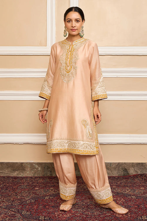 Sabaa Rosepink Straight Kurta with Salwar and Dupatta