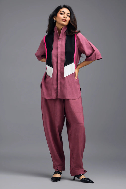 Pink Tailored Linen Pants