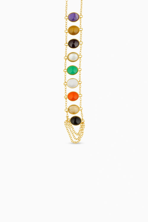 Power Within Navratan Lariat Necklace
