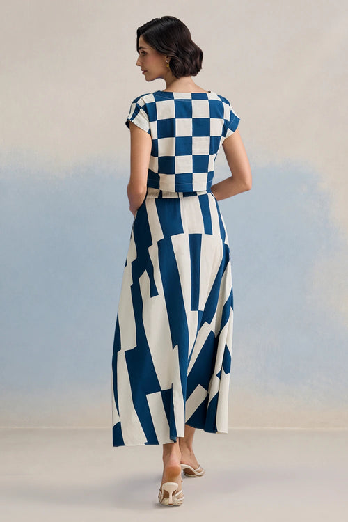 Riviera Navy Skirt Set