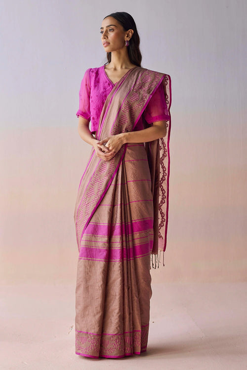 Blush Horizon Jamdani Saree