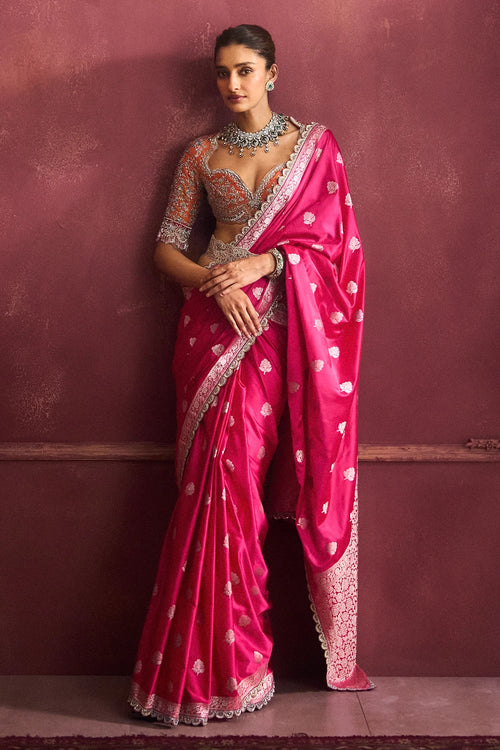 Kanga Blouse with Banaras Saree Set
