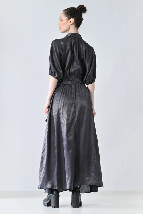 Midnight Black Utility Waist Elasticated Dress