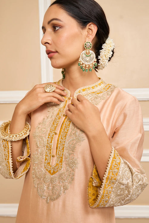 Sabaa Rosepink Straight Kurta with Salwar and Dupatta