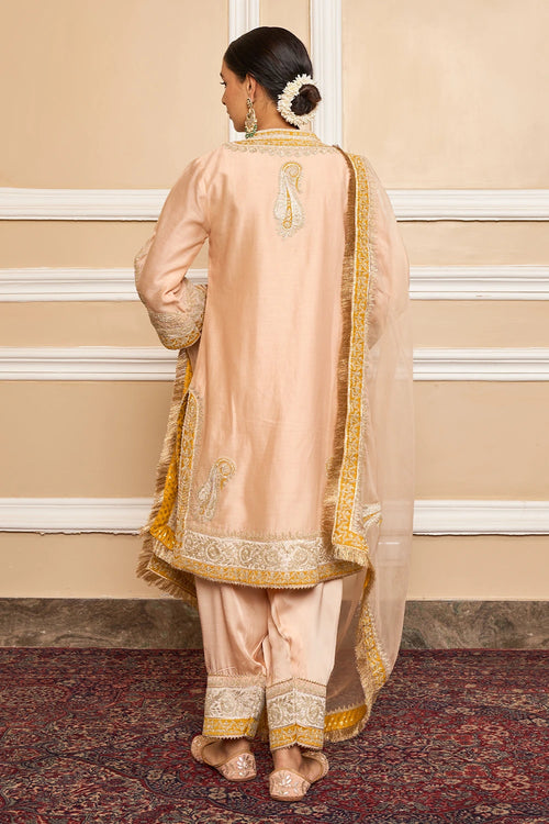 Sabaa Rosepink Straight Kurta with Salwar and Dupatta