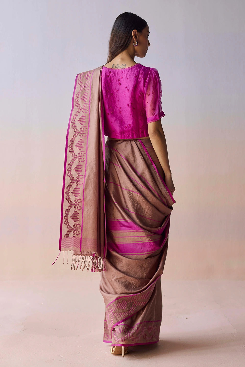 Blush Horizon Jamdani Saree