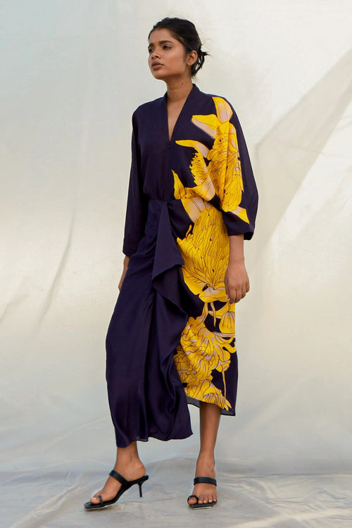 Navy Protea Dress