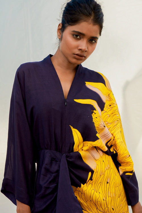Navy Protea Dress