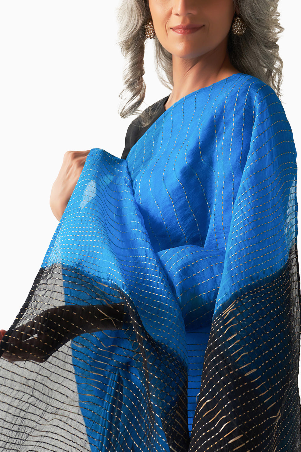 Methyl Blue Black Native Metal Saree