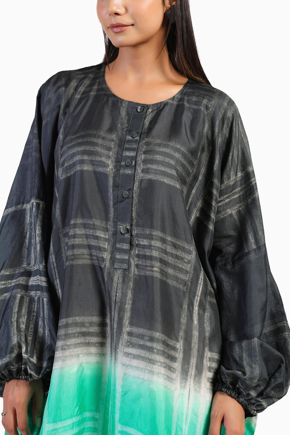 Geometric Shibori Kaftan Set