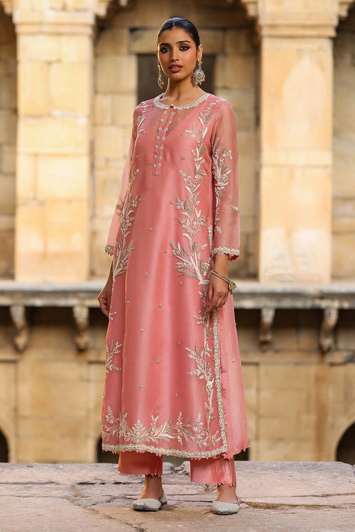 Vaayu Pink Phool Patti Kurta Set
