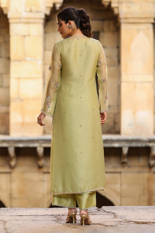 Vaayu Green Phool Kurta Set