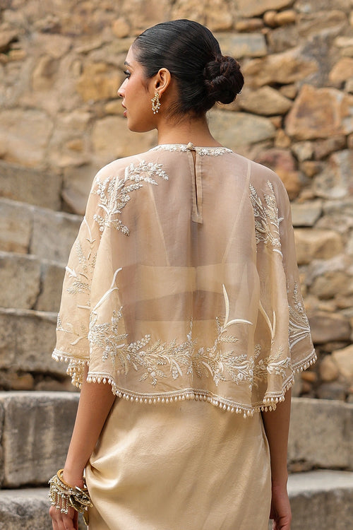 Vaayu Beige Cape Set