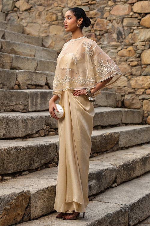 Vaayu Beige Cape Set