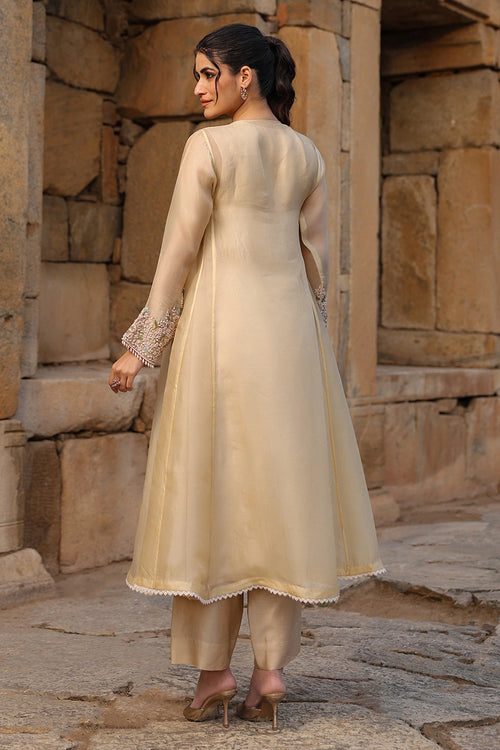 Vaayu Beige Pheran Kurta Set