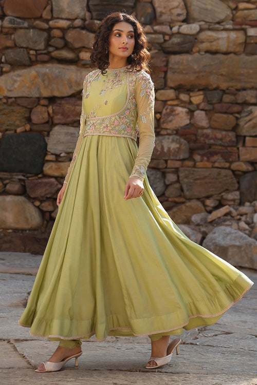 Vaayu Green Koti Anarkali Set