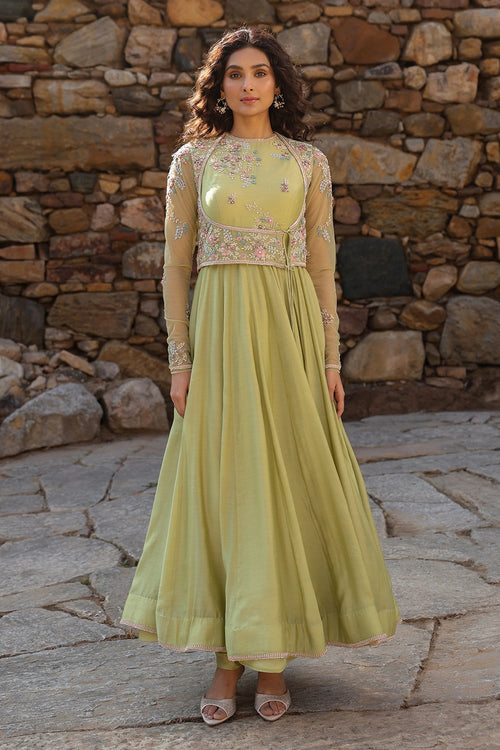 Vaayu Green Koti Anarkali Set