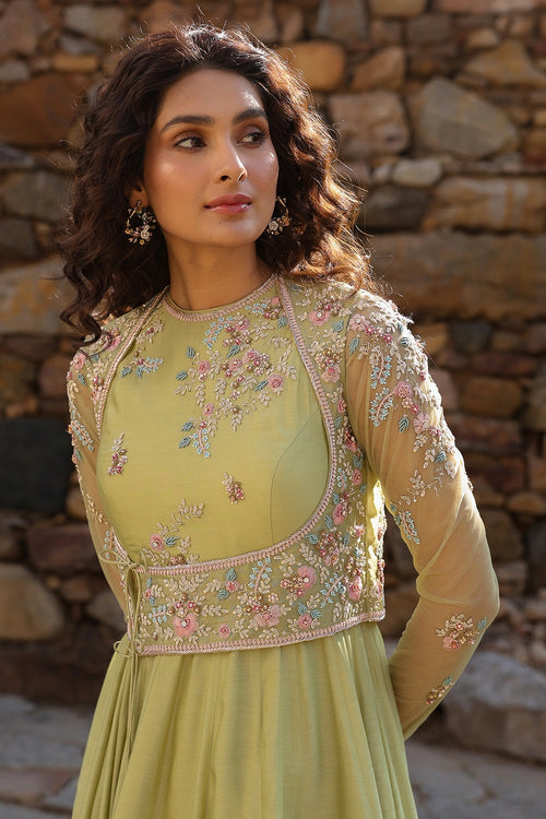 Vaayu Green Koti Anarkali Set