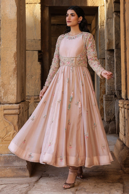 Vaayu Light Pink Heavy Koti Anarkali Set