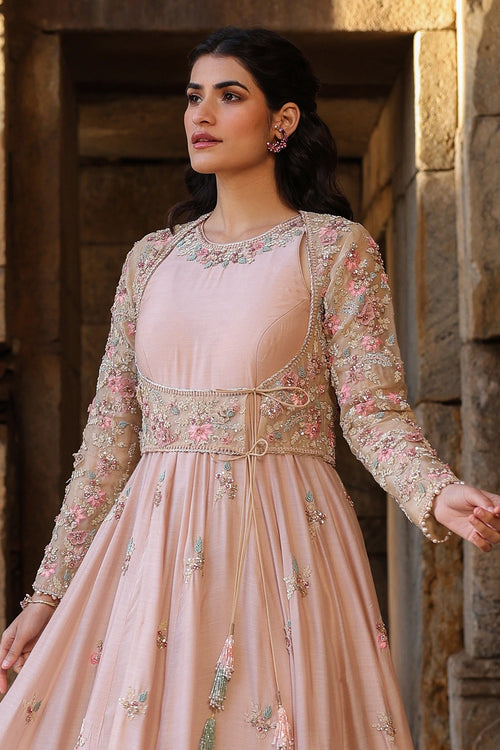 Vaayu Light Pink Heavy Koti Anarkali Set