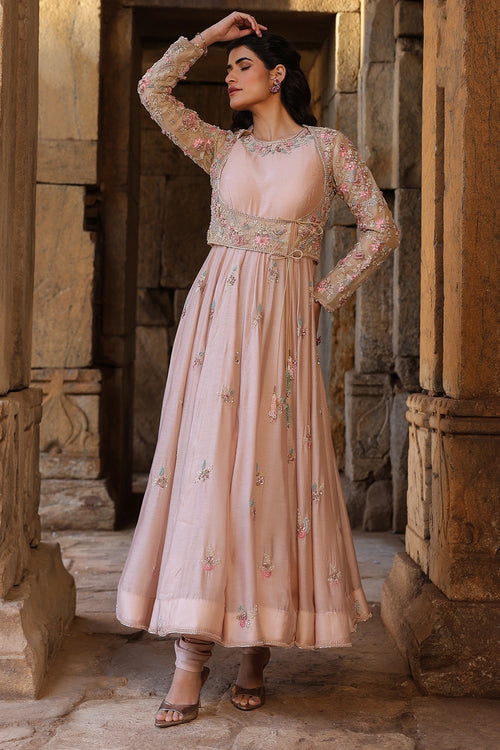 Vaayu Light Pink Heavy Koti Anarkali Set