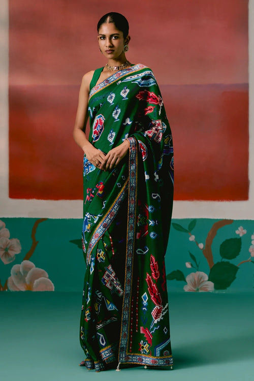 Emerald Aztec Saree
