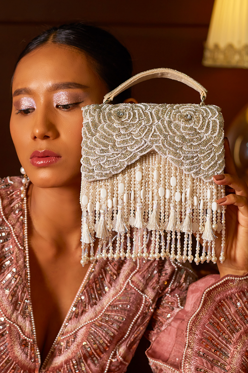 Julia Silver Box Bag