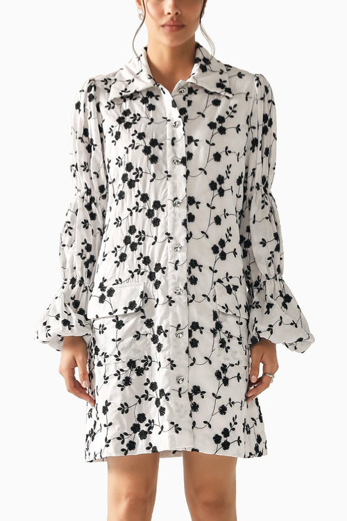 Iris White Schiffli Dress