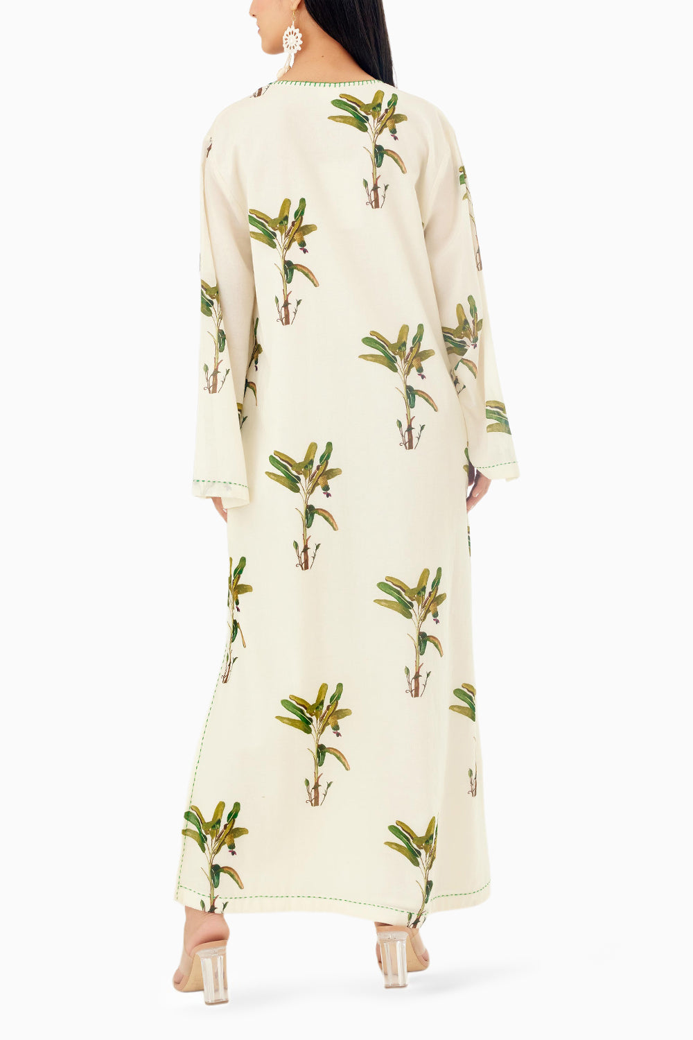 Off-White Print Kaftan Dress