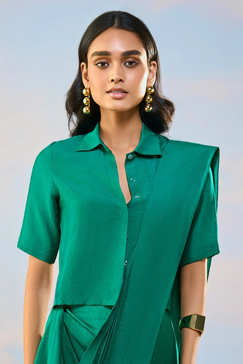 Textured Front Button Shirt