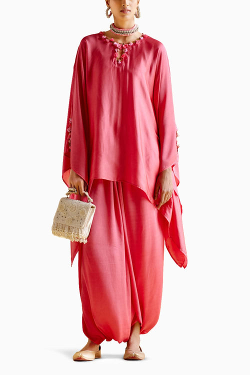 Arundhati Pink Kaftan with Skirt