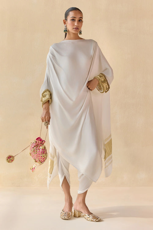 Noor Shwet Draped Set