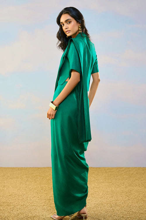 Textured Sari Drape Skirt