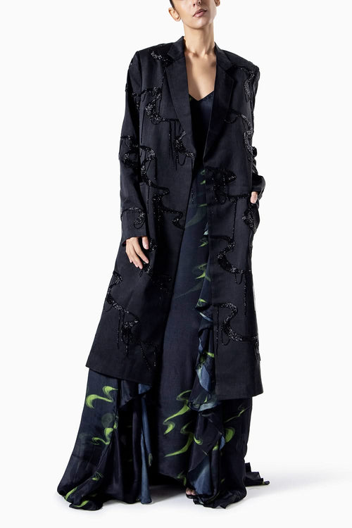 Melting Crescents Silk Overcoat