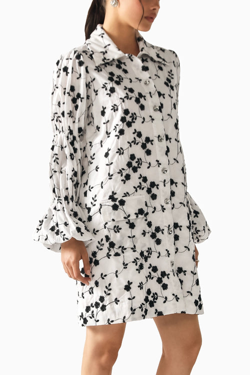 Iris White Schiffli Dress