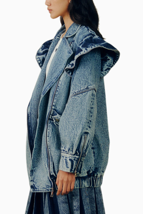 Washed Denim Oversize Jacket