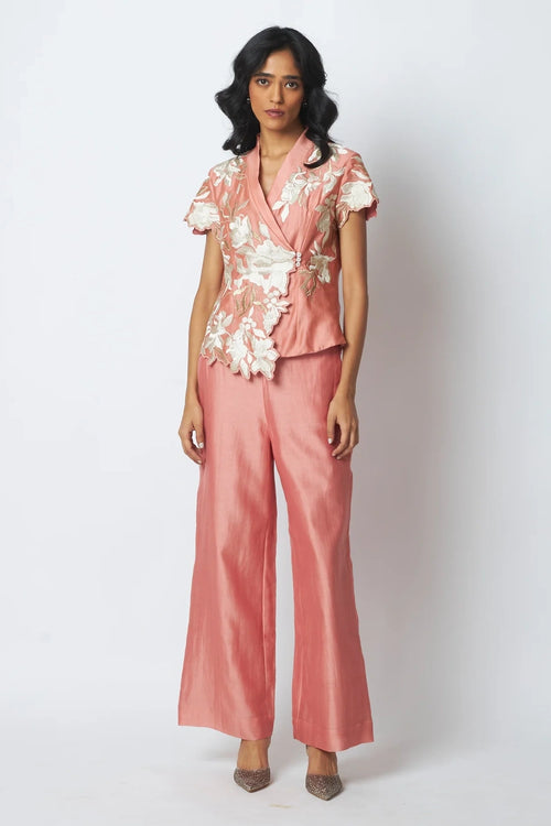 Kumud Window Wrap Vest And Pant Set