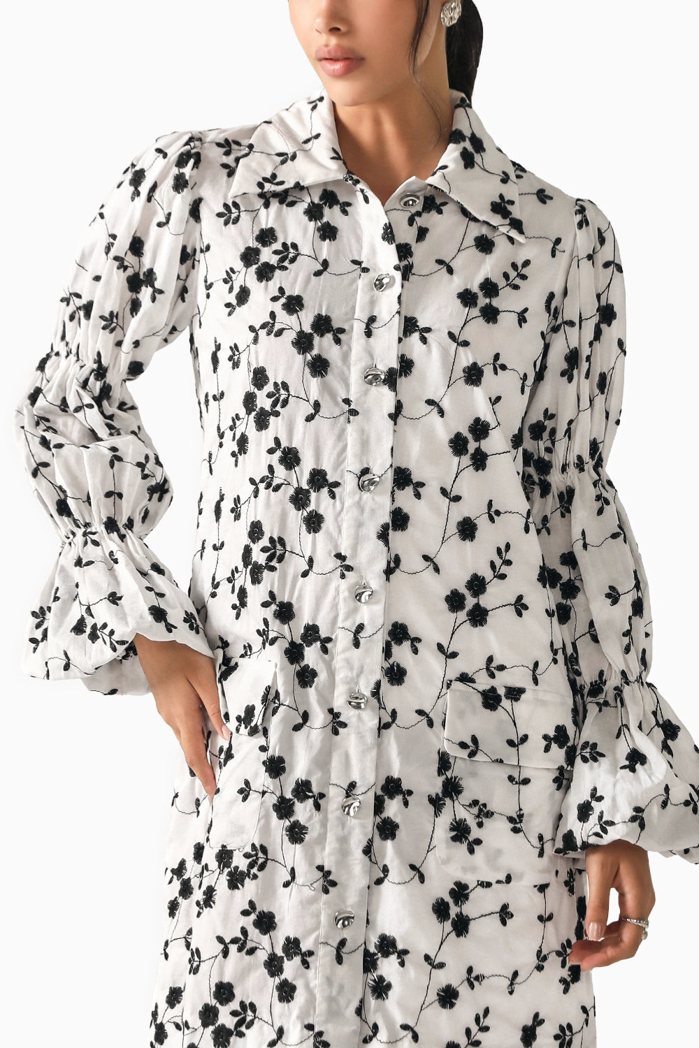 Iris White Schiffli Dress