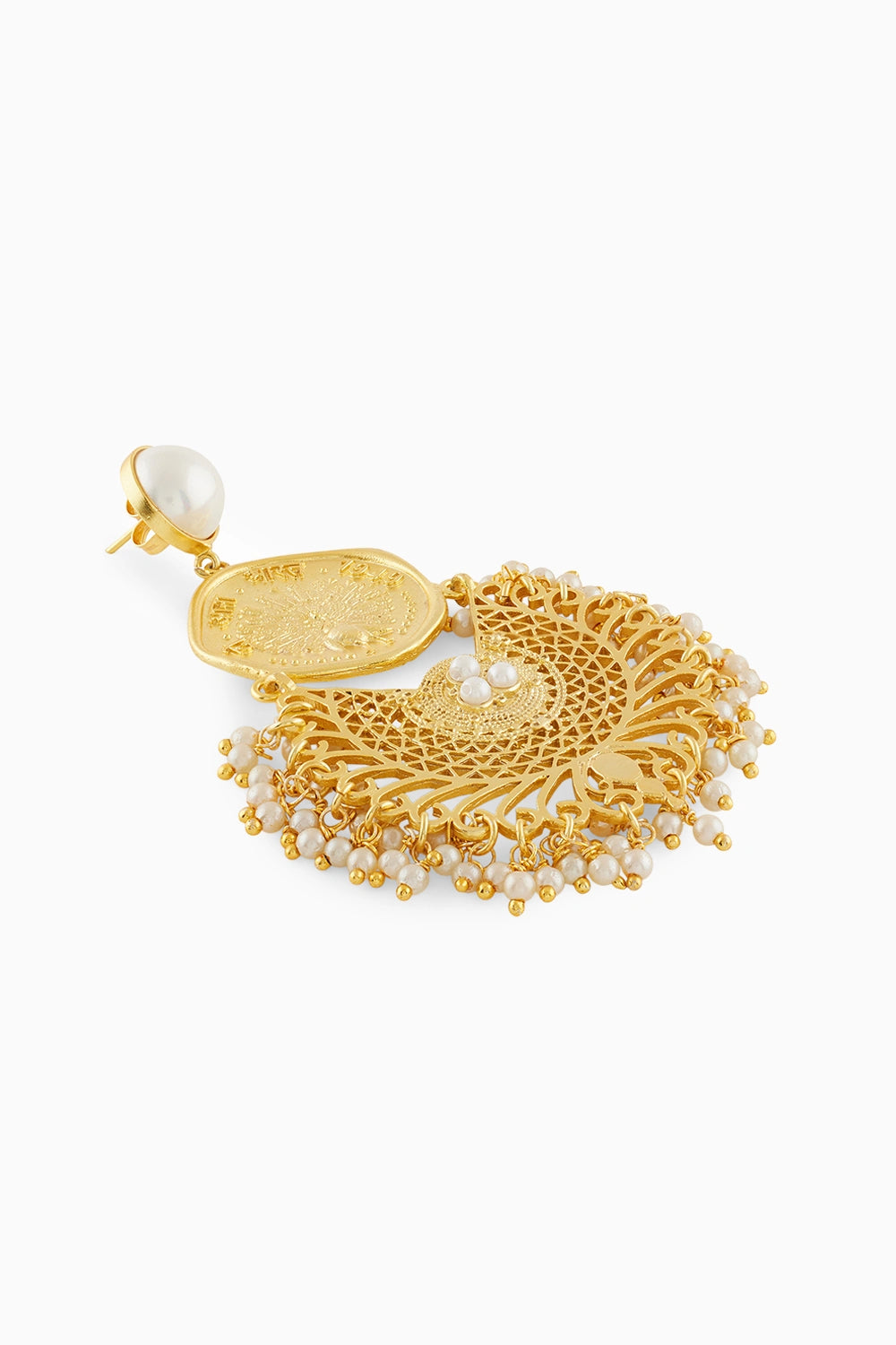Mor Coin Pearl Jhumka