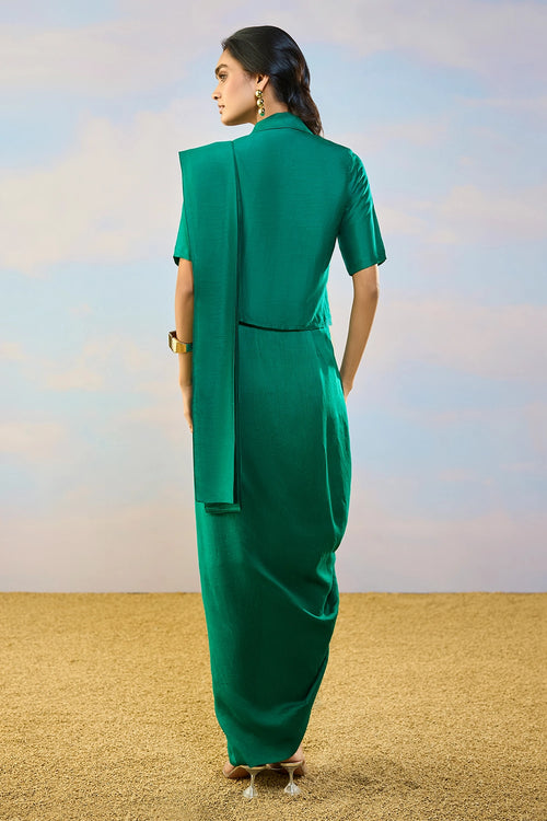 Textured Sari Drape Skirt