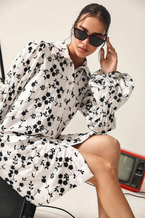 Iris White Schiffli Dress
